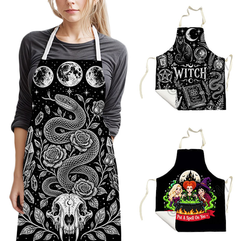 Delantal gótico de bruja con m - Kitchen Witch Baking reseña y precio